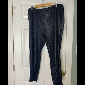 LuLaRoe Luxe Black Faux Leather Leggings 3X